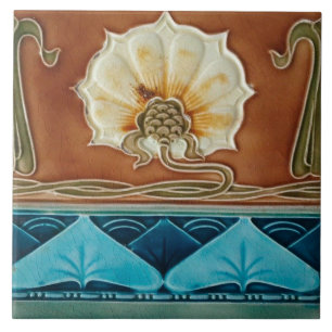 Keramik-Wandfliesen-Kamin im Jugendstil Fliese