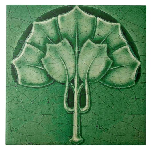 Keramik Wandfliesenkamin Jugendstil Fliese (Vorderseite)