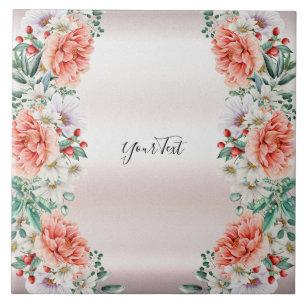 Keramik  Wasserfarbe Blume Fliese