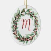 Keramik Watercolor Wreath Ornament (Rechts)