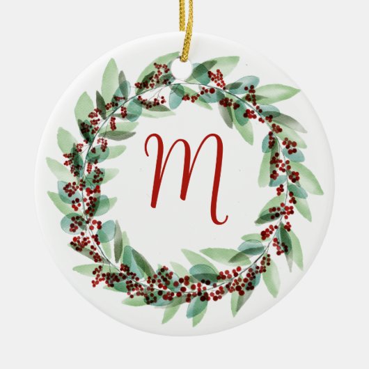Keramik Watercolor Wreath Ornament (Vorne)