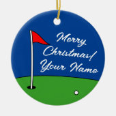 Keramik Weihnachts Foto Schmuckgeschenk für Golfer Ornament (Vorne)