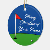 Keramik Weihnachts Foto Schmuckgeschenk für Golfer Ornament (Links)