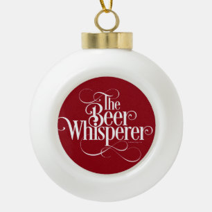 Keramik-Weihnachtsbaumanhänger 'Bierflüsterer' Keramik Kugel-Ornament