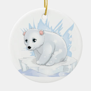 Keramik-Weihnachtsbaumschmuck Eisbär Keramik Ornament