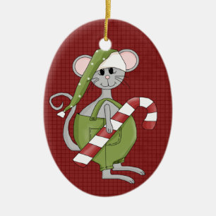 Keramik-Weihnachtsmaus-Weihnachtsschmuck Keramikornament