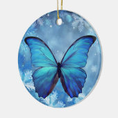Keramik Weihnachtsschmuck Blue Morpho Butterfly (Links)