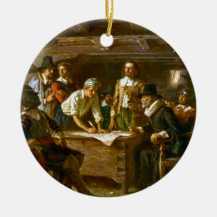 Keramik-Weihnachtsverzierung der Mayflower Vertrag Keramik Ornament