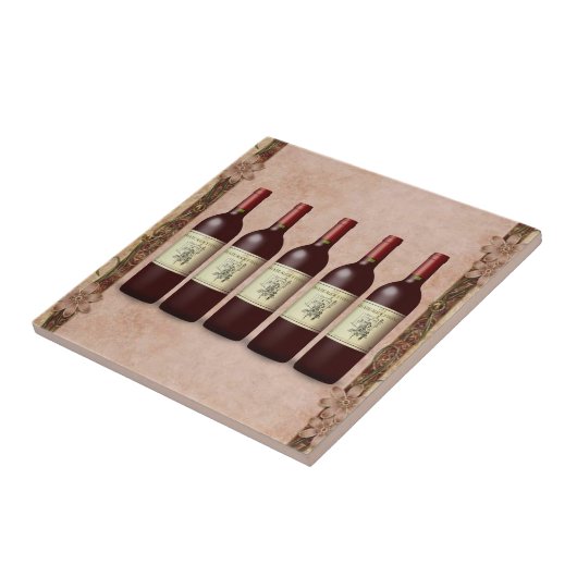 Keramik Weinflaschen Tile Fliese (Seite)