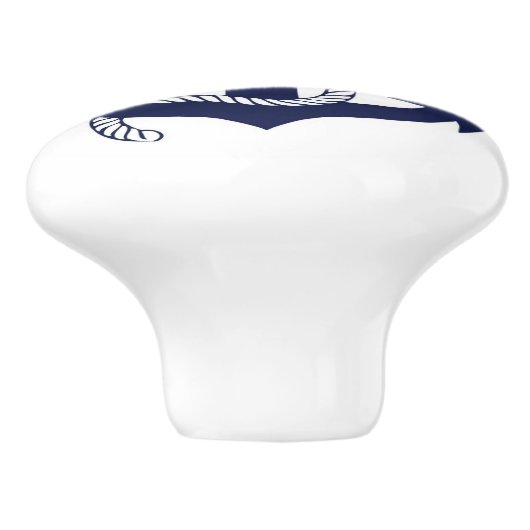 Keramik Zeichn/Türknopf - Nautischer Anker & Seil Keramikknauf (Seitenansicht)