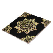 Keramik Ziegelstein, Gelbe Medaille auf schwarz Fliese (Seite)