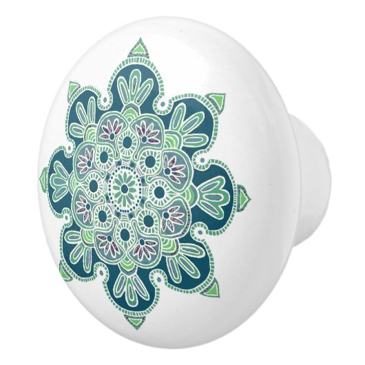 Keramik ziehen/Knoblauch mit grüner Medaillenkonst Keramikknauf (Rechts)