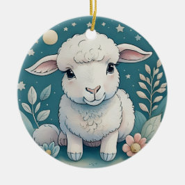 Keramik Zierschmuck niedliche Schafskinder Geschen Keramik Ornament