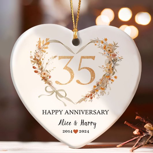 Keramik zum 35. Hochzeitstag Ornament