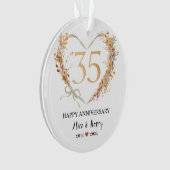 Keramik zum 35. Hochzeitstag Ornament (Vorderseite)