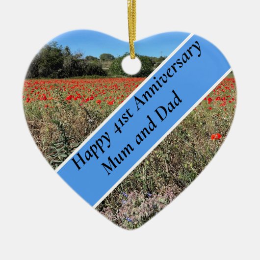 Keramik zum 41. Geburtstag Ornament (Vorne)