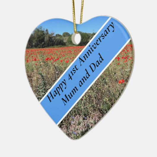 Keramik zum 41. Geburtstag Ornament (Links)