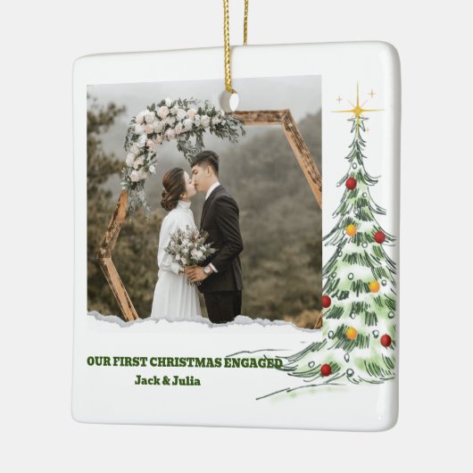 Keramik zum Verlobten Foto zum ersten Mal Weihnach Keramikornament (Links)