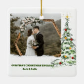 Keramik zum Verlobten Foto zum ersten Mal Weihnach Keramikornament (Rückseite)