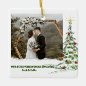 Keramik zum Verlobten Foto zum ersten Mal Weihnach Keramikornament (Vorderseite)
