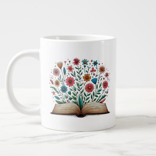 Keramik zur offenen Blume Jumbo-Tasse (Links)
