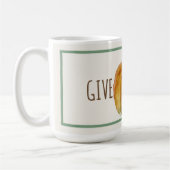 Keramikbecher: Gib Dank Kürbisernte Segen Kaffeetasse (Links)