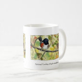 Keramikbecher mit Fleckengrasmücken-Vogelmotiv Kaffeetasse (VorderseiteRechts)