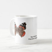 Keramikbecher mit Rotem-Admiral-Schmetterlingsdesi Kaffeetasse (Vorderseite Links)