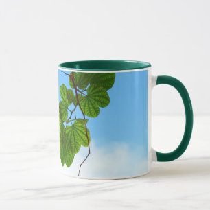 Keramikbecher mit rückbeleuchteten Blättern und Hi Tasse