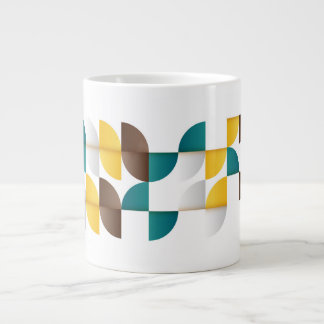 Keramikbecher Retro-Geometrische Formen Jumbo-Tasse