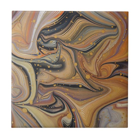 Keramiken aus schwarzem und goldfarbenem Boden Fliese (Vorderseite)