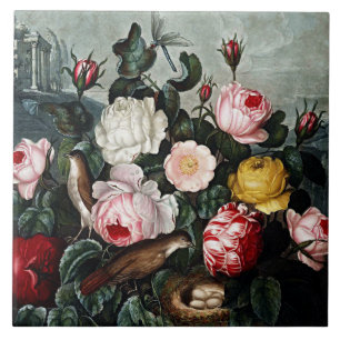 Keramiken der botanischen Rose Fliese