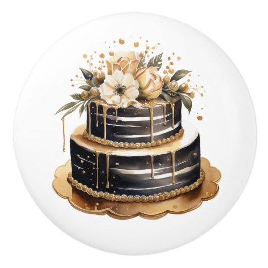 Keramiken für Schwarz und Gold Keramikknauf (Vorderseite)