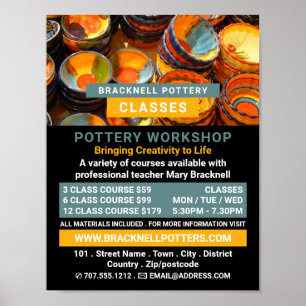 Keramiken, Töpferklassen, Potter-Werbung Poster