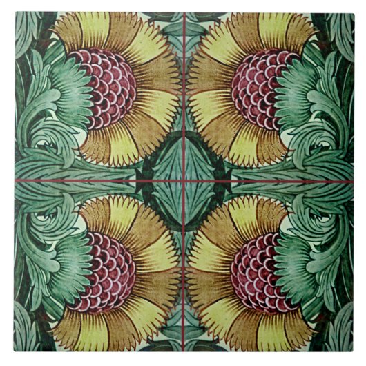 Keramiken Williams De Morgan Victorian Fliese (Vorderseite)