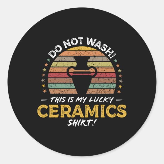 Keramiken Zitronenskizze für Töpferwaren Runder Aufkleber (Vorderseite)