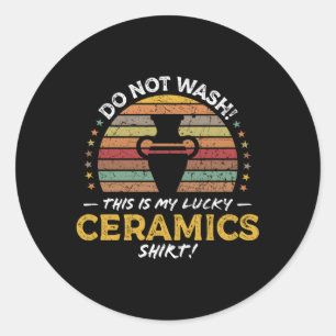 Keramiken Zitronenskizze für Töpferwaren Runder Aufkleber