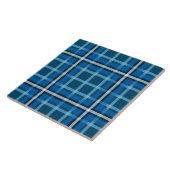 Keramikfliese Blau Tartan Karo Karomuster (Seite)