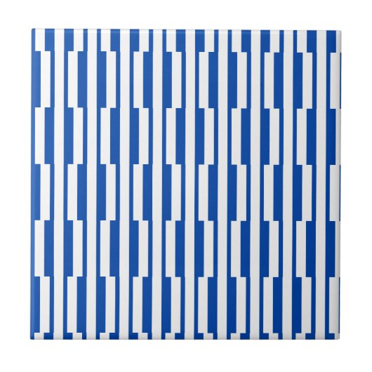 Keramikfliese Blau-Weiß gestreift (Vorderseite)