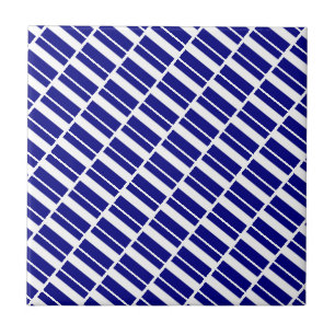 Keramikfliese Blau-Weiß gestreift