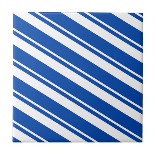 Keramikfliese Blau-Weiß gestreift (Vorderseite)