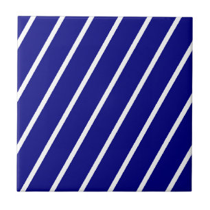 Keramikfliese Blau-Weiß gestreift