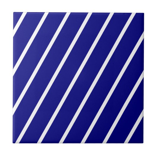 Keramikfliese Blau-Weiß gestreift (Vorderseite)