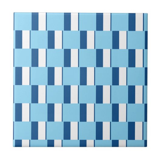 Keramikfliese Blau-Weiß gestreift (Vorderseite)