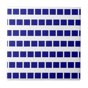 Keramikfliese Blau-Weiß gestreift kariert
