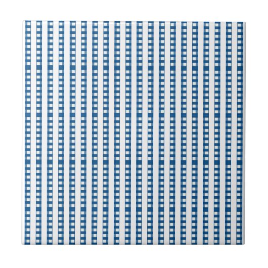 Keramikfliese Blau & Weiß gestreift Quadrat (Vorderseite)