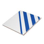 Keramikfliese Blau-Weiß gestreift quadratisch (Seite)