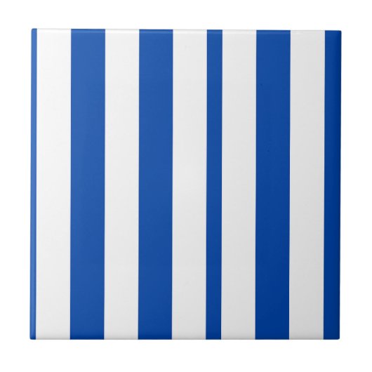Keramikfliese Blau-Weiß gestreift quadratisch (Vorderseite)
