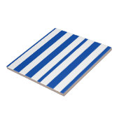 Keramikfliese Blau-Weiß gestreift quadratisch (Seite)