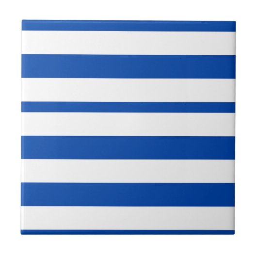 Keramikfliese Blau-Weiß gestreift quadratisch (Vorderseite)